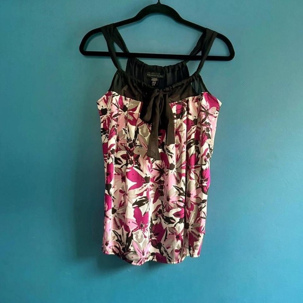 Y2K Chiffon Blouse Women's Size Medium NWT Bow Sheer Apostrophe‎ Office Cami